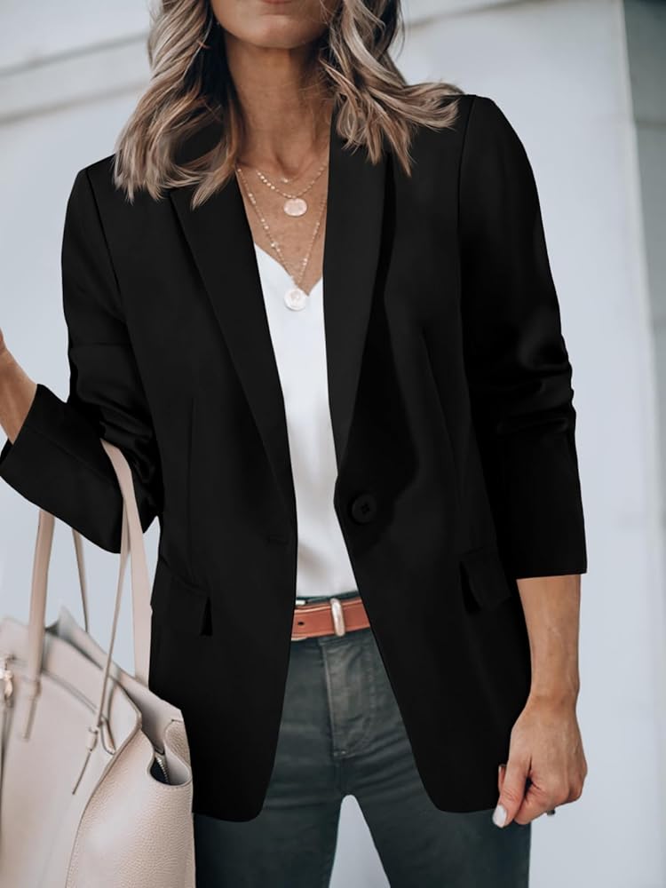 Blazer negro de un botón