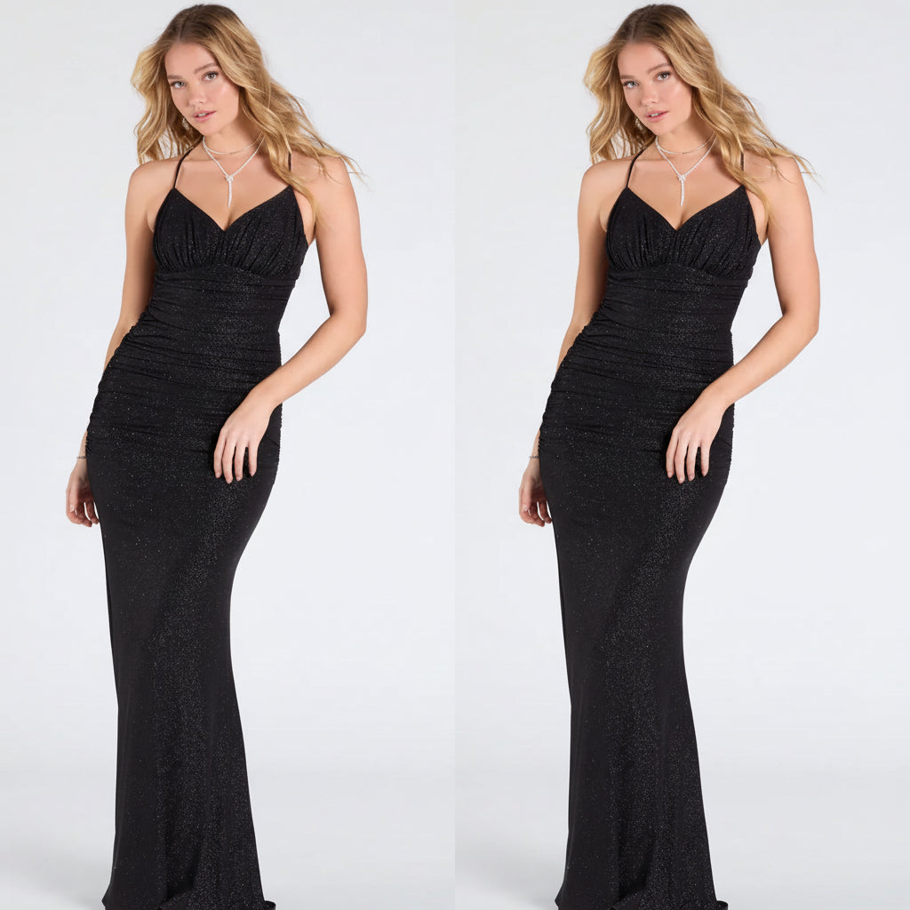 Vestido Brigitta espalda abierta con escote pronunciado
