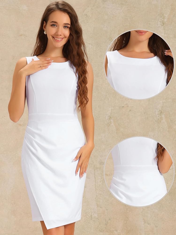 Vestido blanco formal midi