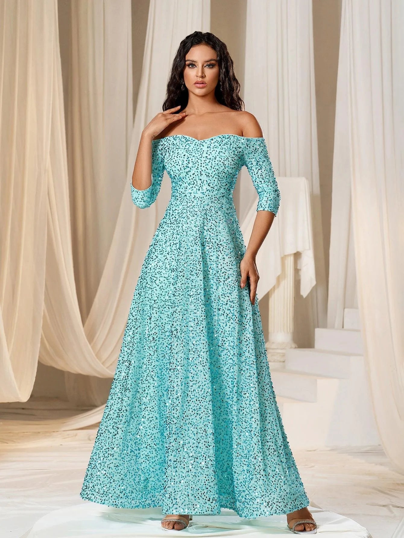 Vestido verde menta straple corte A