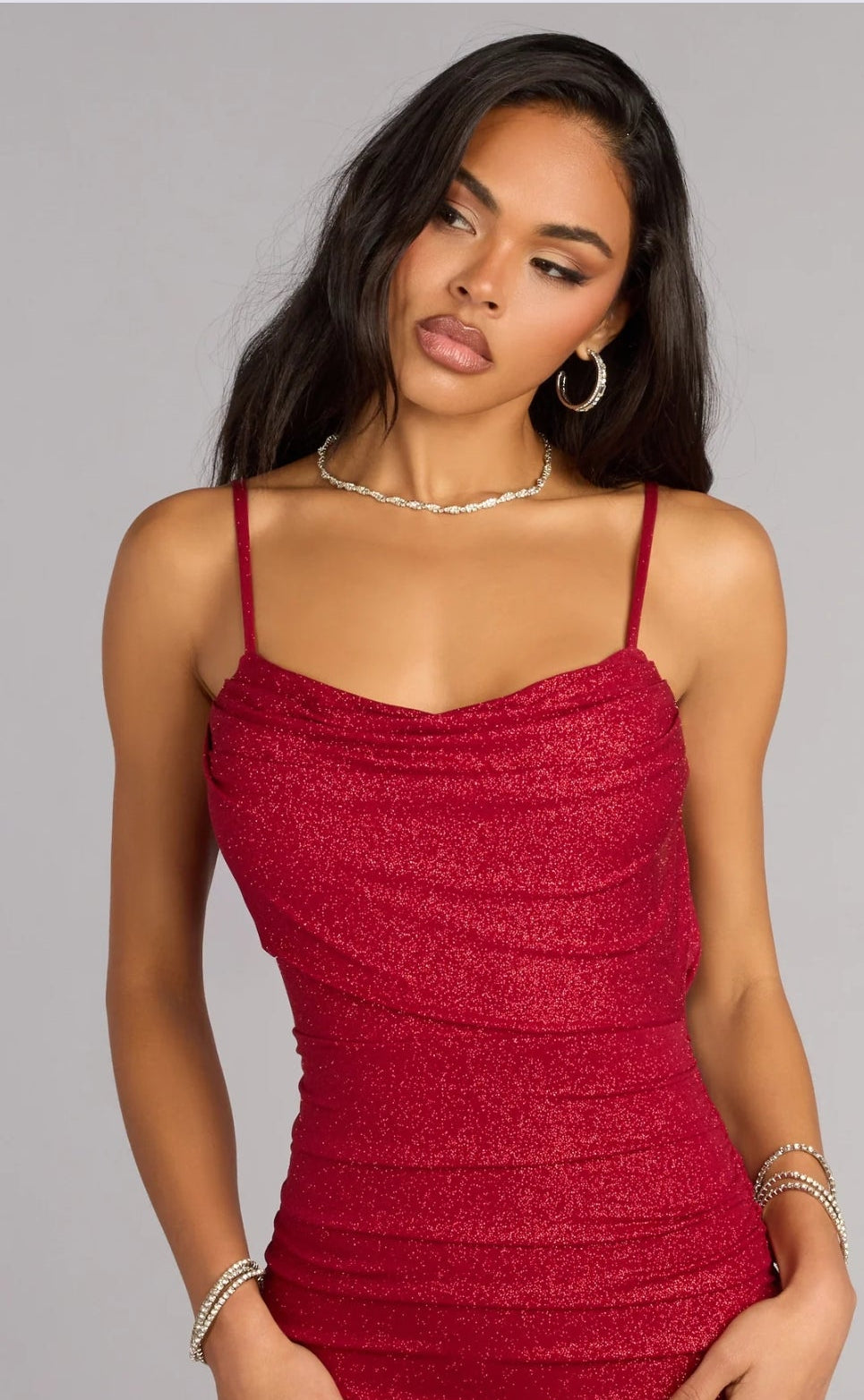 Vestido Amelie Vino rojizo brillante espalda abierta