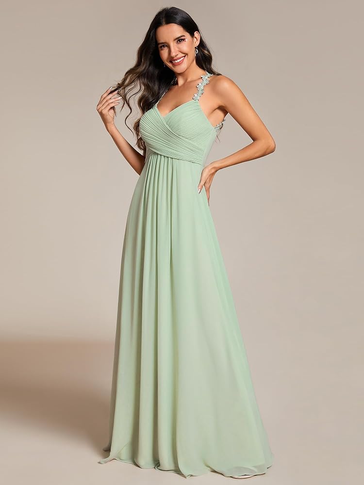 Vestido verde sage corte A