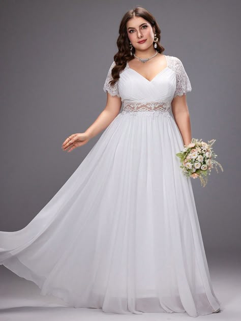 Vestido de Novia con Encaje Romántico y Gasa