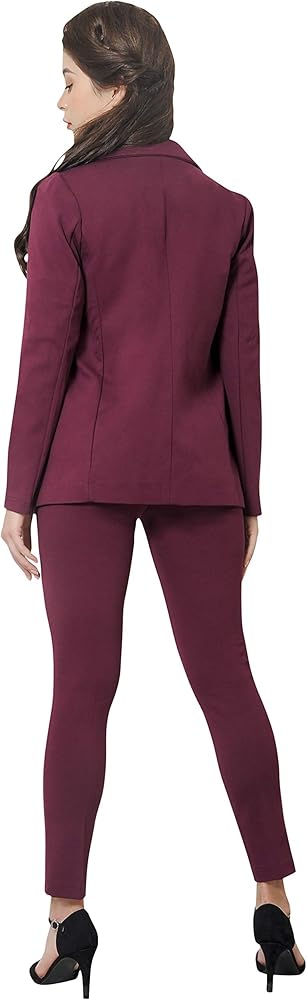 Traje formal vino 2 piezas stretch