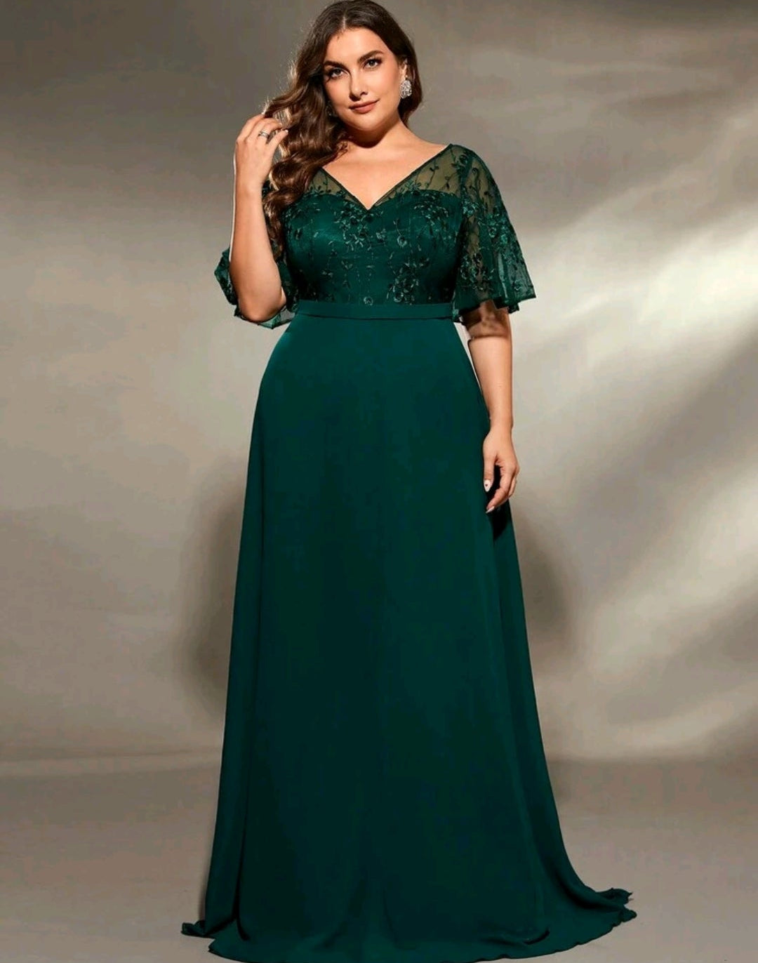 Vestido verde oscuro corte A