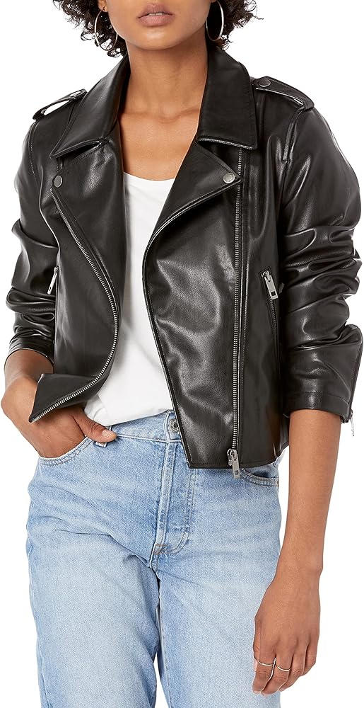 Jacket negra de cuero sintético
