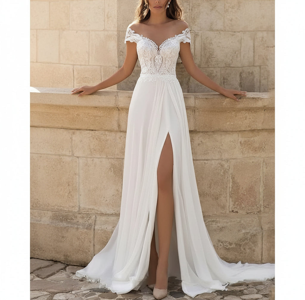 Vestido de Novia "Royal Splendor" con Hombros Caídos