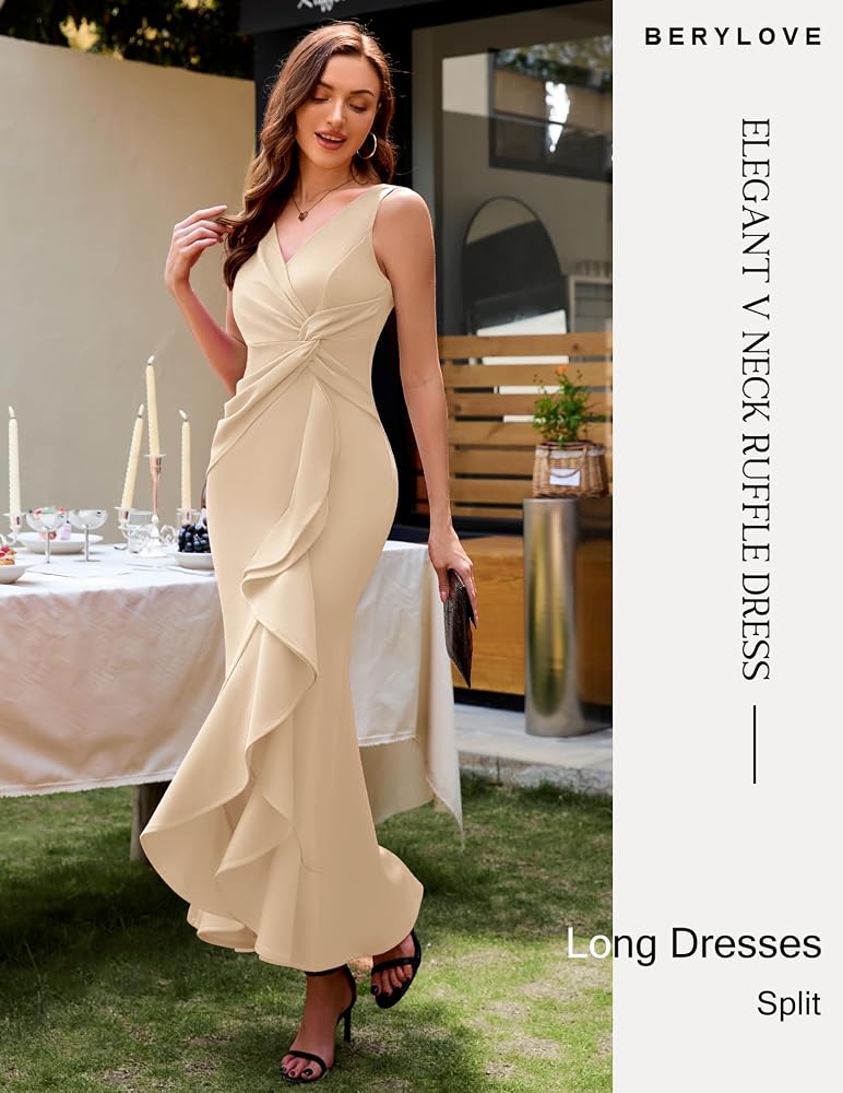 Vestido beige tirante grueso peplum con abertura lateral