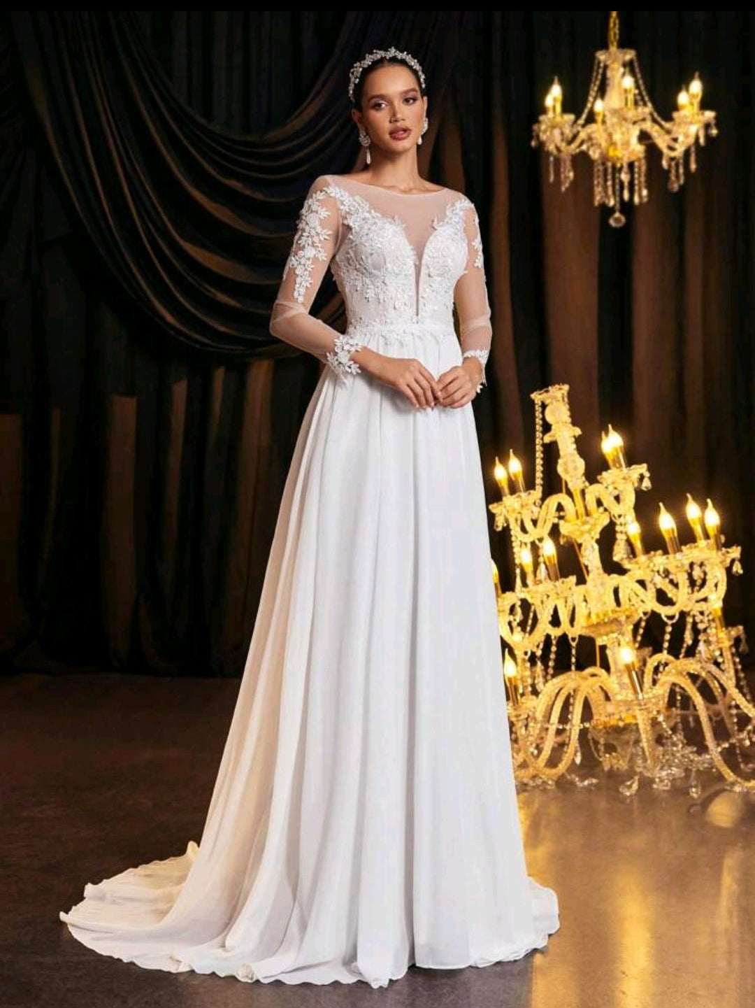 Vestido de Novia "Ethereal Romance" – Elegancia en Gasa y Encaje