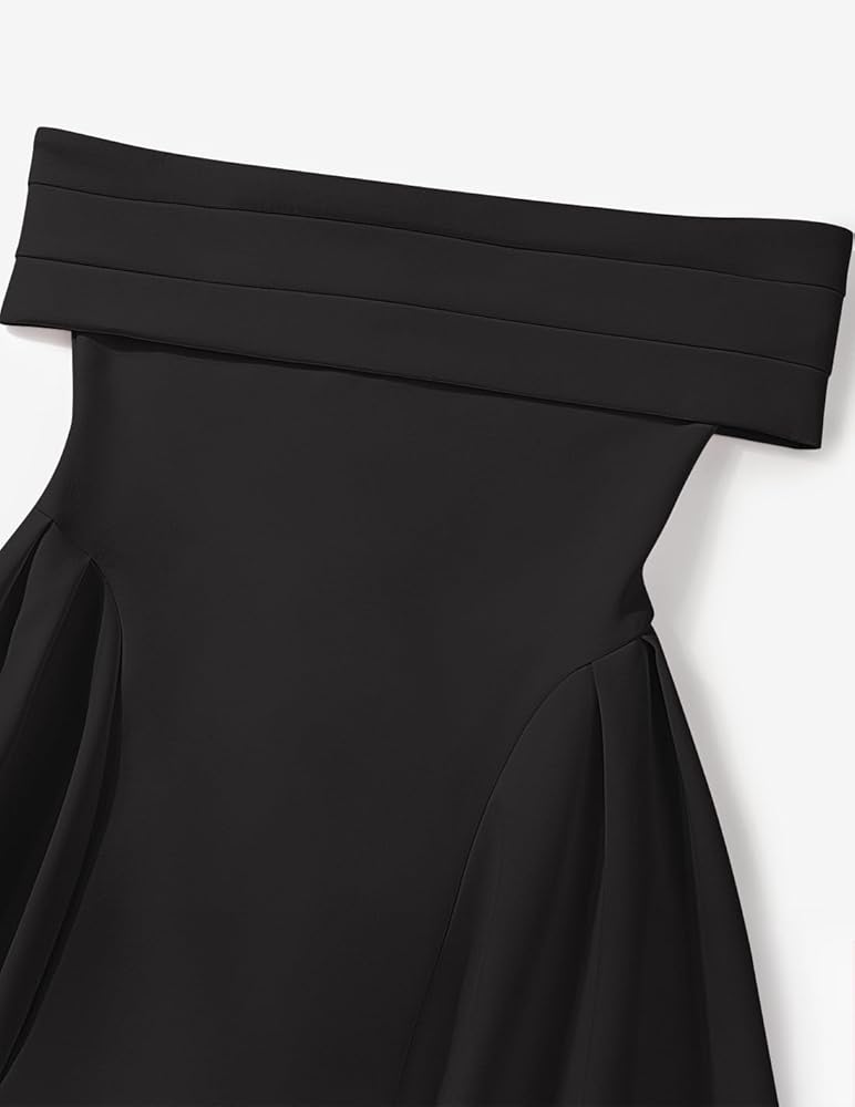 Vestido midi negro straple corte A