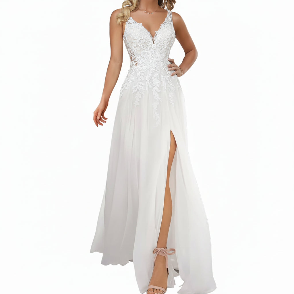 Vestido de Novia "Ethereal Romance" – Corte en A con Encaje Floral