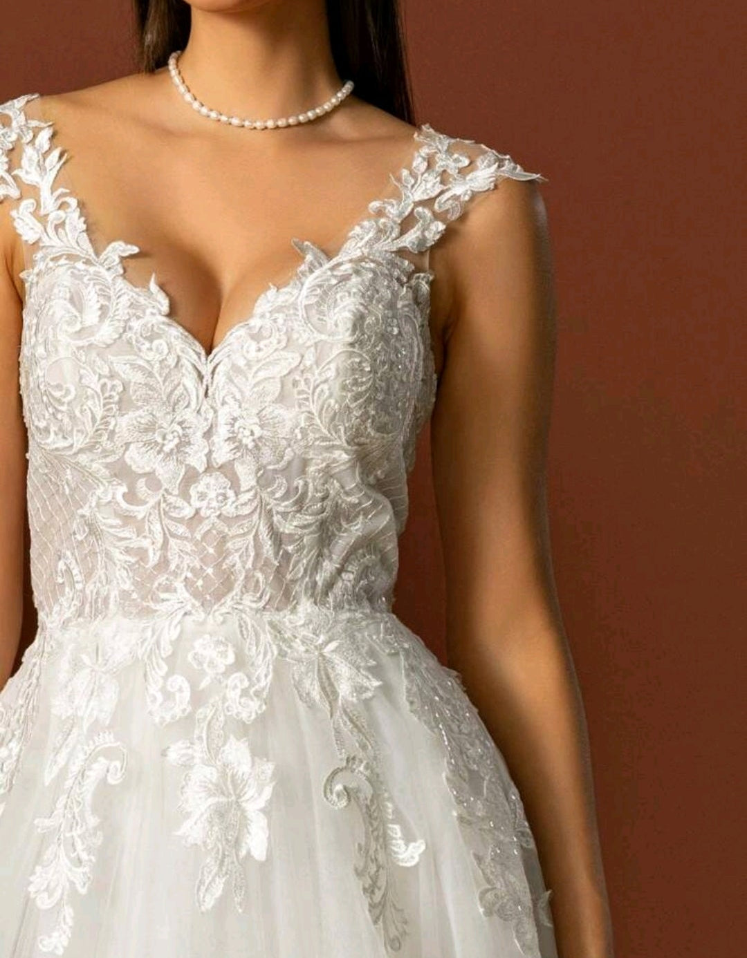 Vestido de Novia Cuento de Hadas – Elegancia Línea A con Encaje y Tul